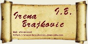 Irena Brajković vizit kartica